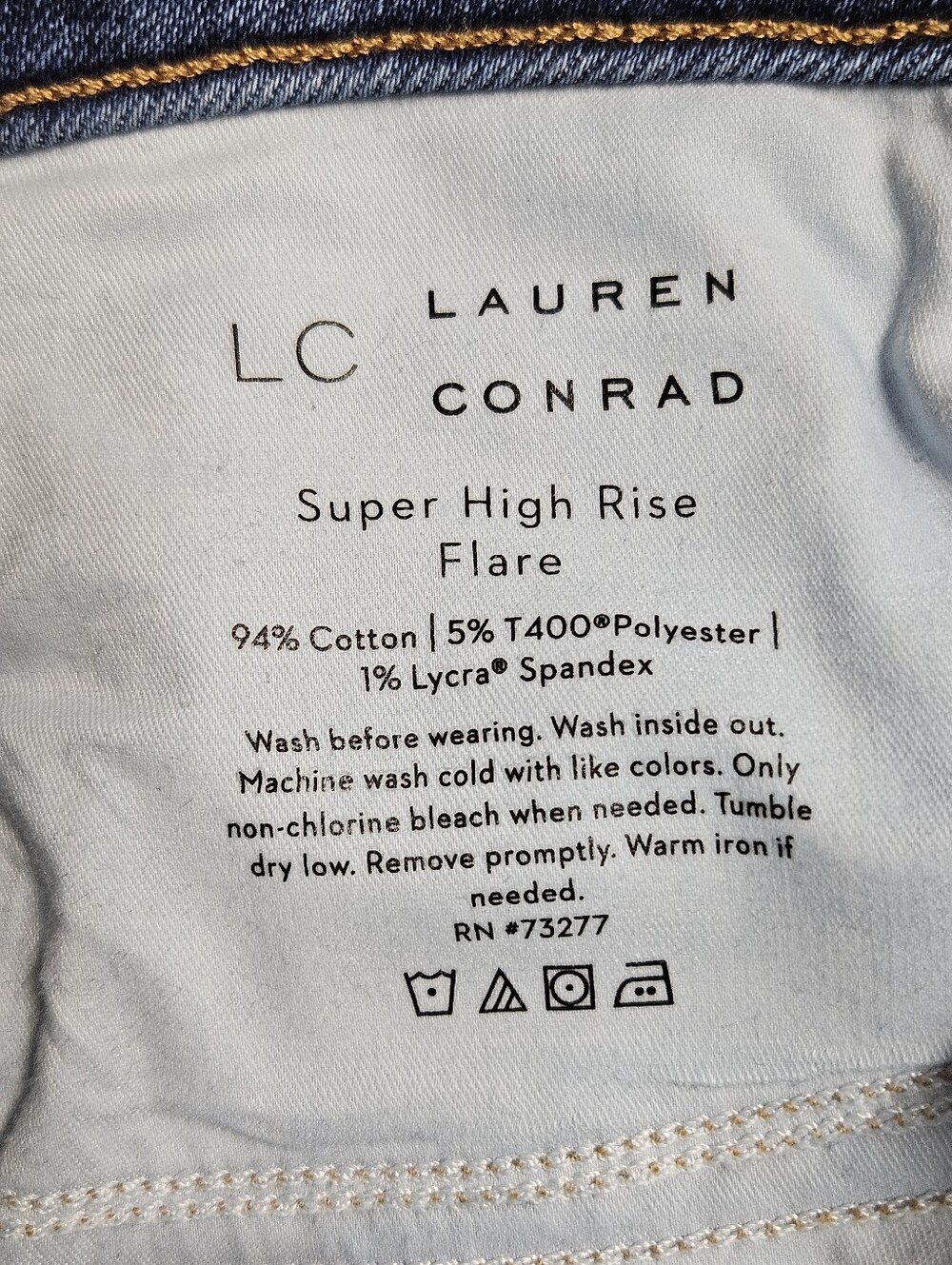Lauren Conrad Super High Rise Flare Jeans Size 8 Light Wash Preppy - Picture 2 of 13